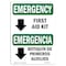 Signmission Safety Sign, OSHA EMERGENCY, 7" Height, First Aid Kit Bilingual, Landscape OS-EM-D-710-L-10320 - alternate 1